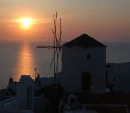 Watching the sunset in Oia