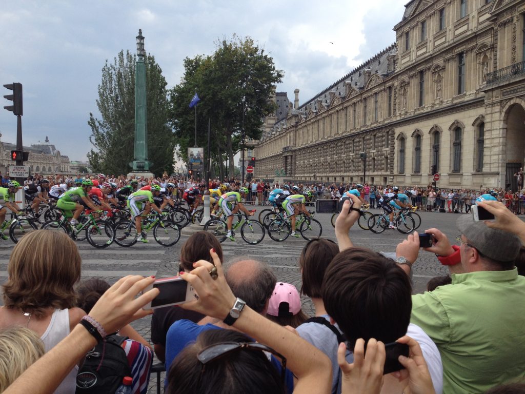 Tour de France passing through Paris