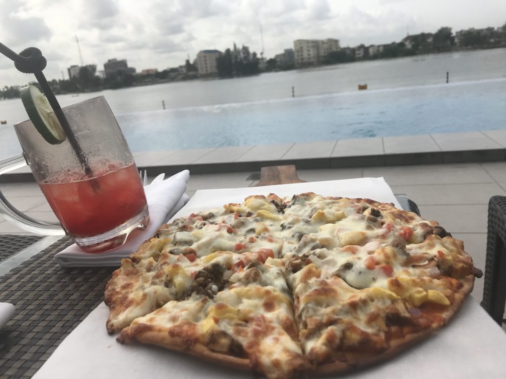 Lunch poolside at the Radisson Blu Anchorage