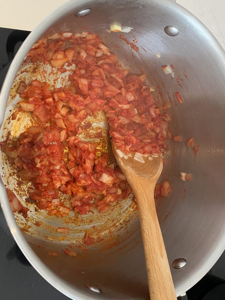Sierra Leone Groundnut Soup, added tomato paste