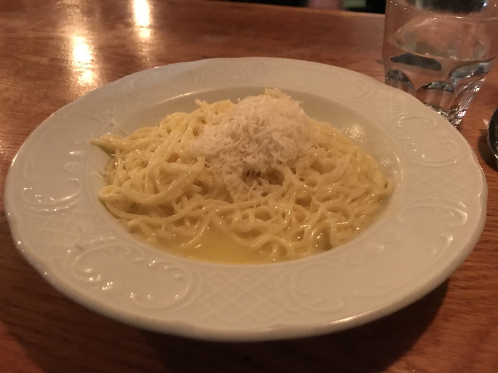 Dinner at Brut- fresh pasta in butter sauce