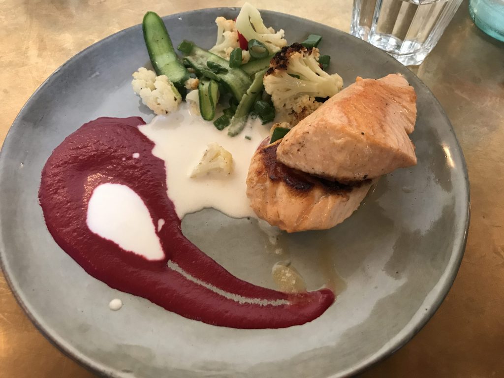 Lunch at Dallal, Tel Aviv Escalope of salmon