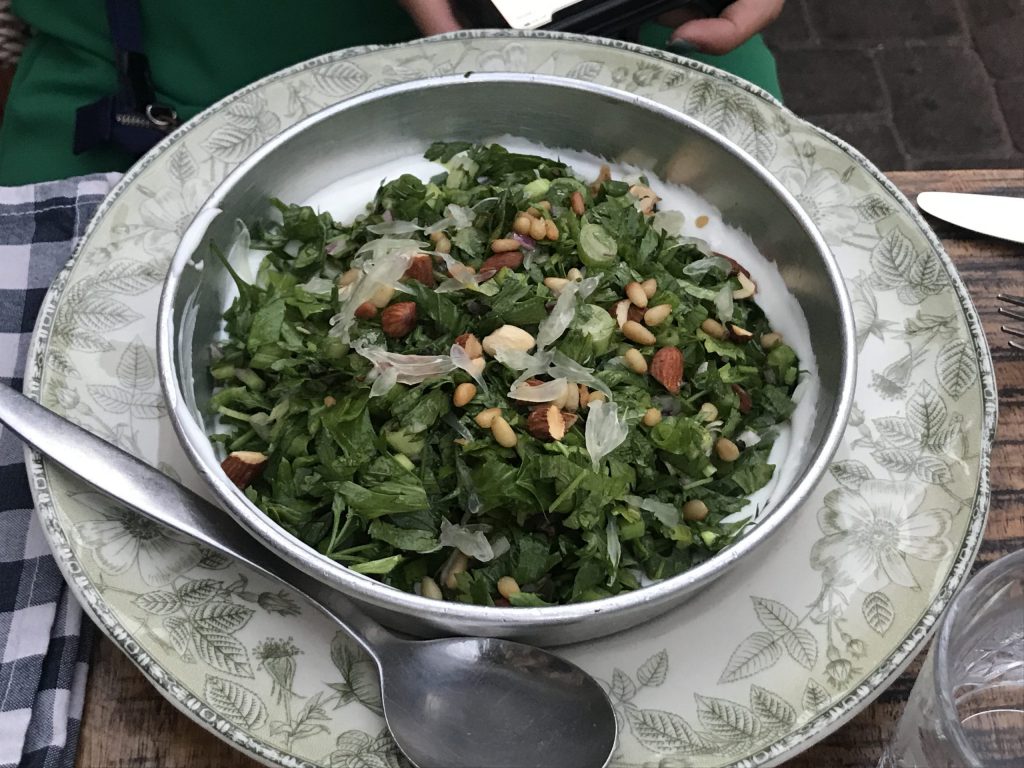 Dinner at HaBasta Pomelo and herb salad