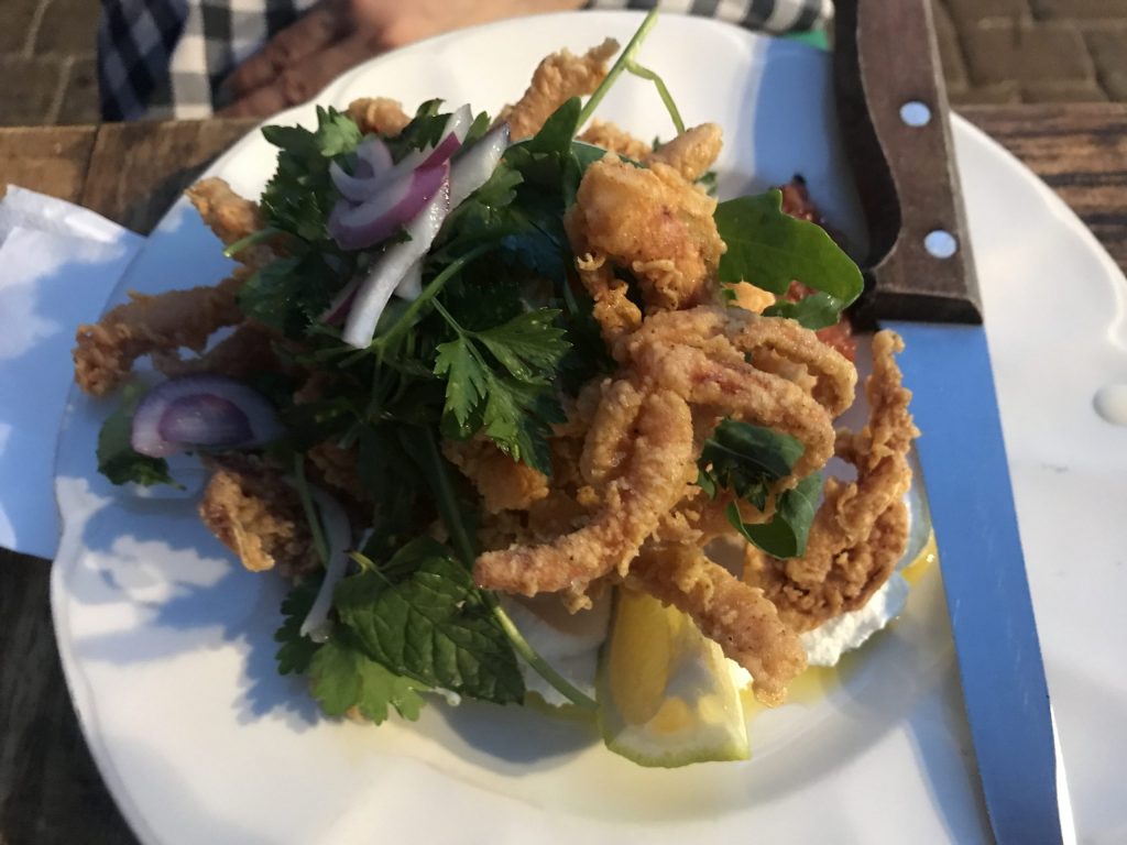 Dinner at HaBasta Fried squid