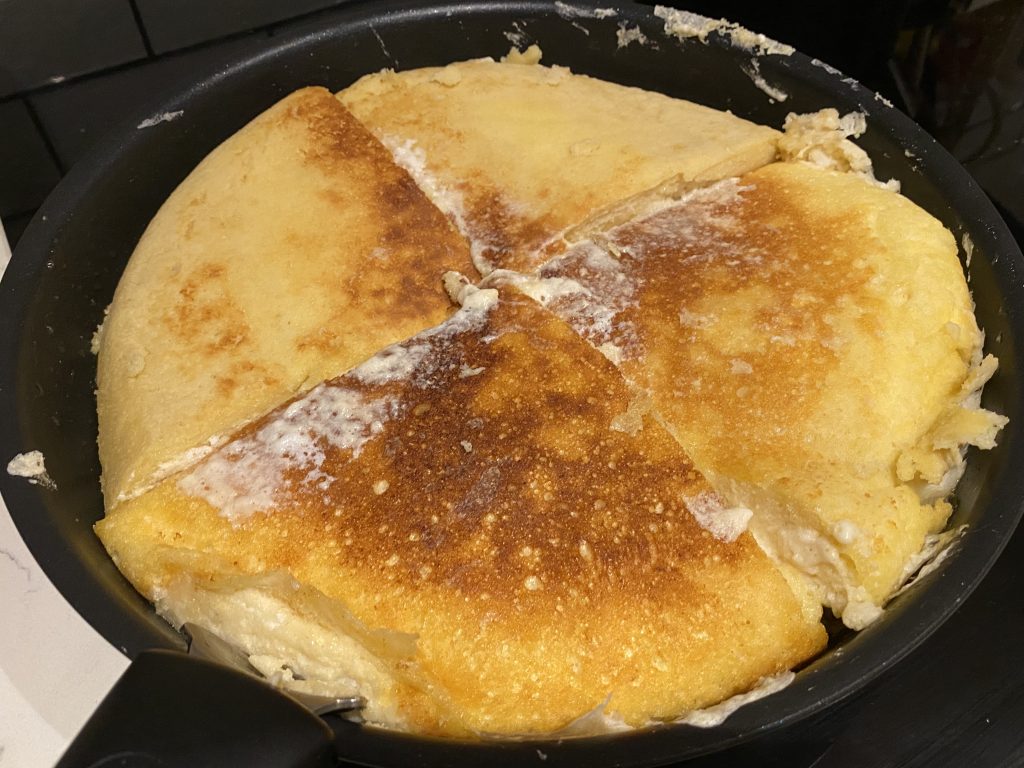 Kaiserschmarrn in the buttered frying pan