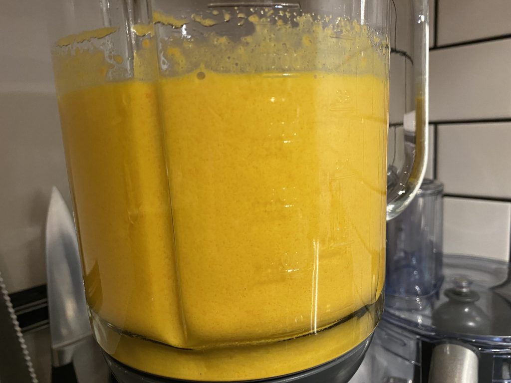 The blended carrot mixture
