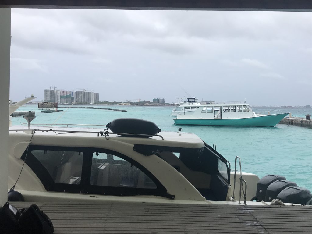 Boat shuttle from the airport to the resort