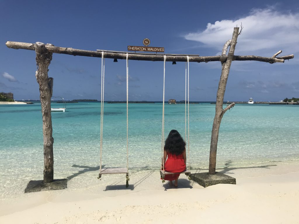 Sheraton Maldives romantic beach swings