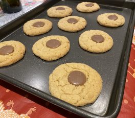 Peanut butter chocolate button cookies