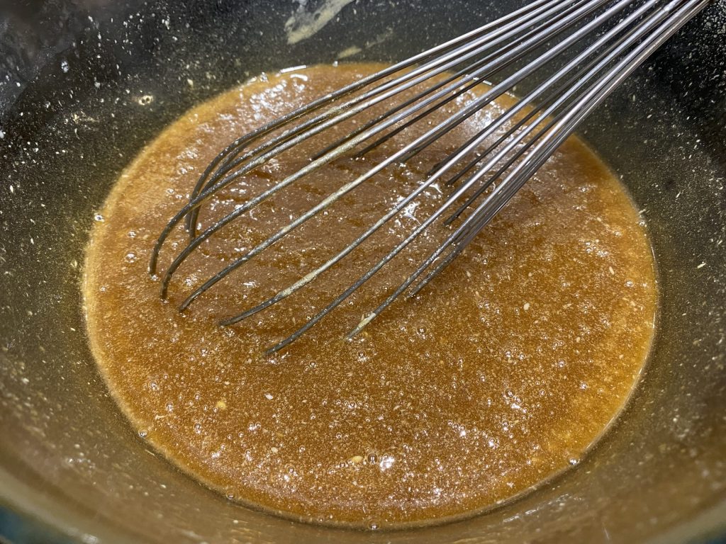 Pecan pie sugar and butter mixture