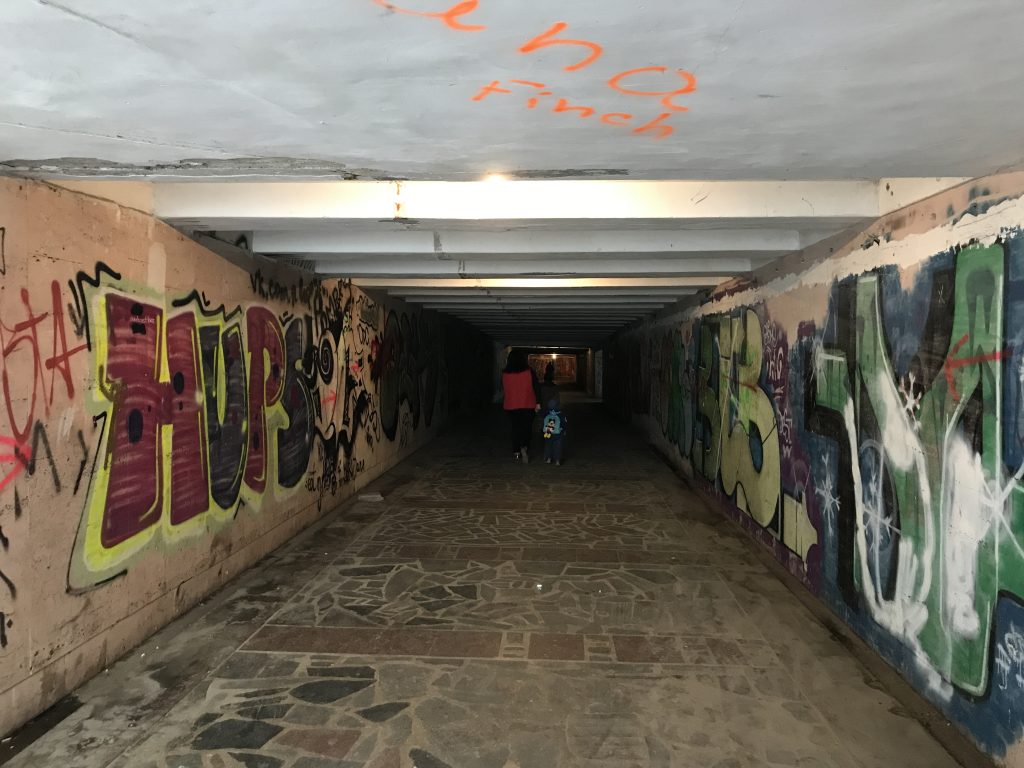 Tunnel with graffiti in Chisinau