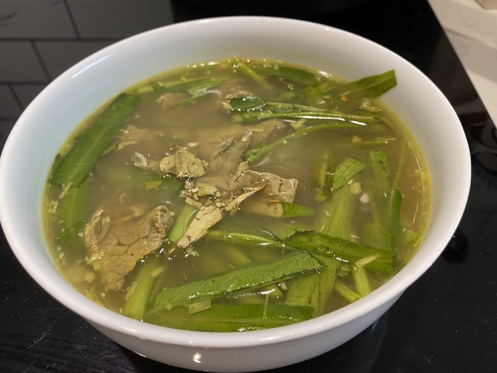 Cambodian Beef & Spinach Soup