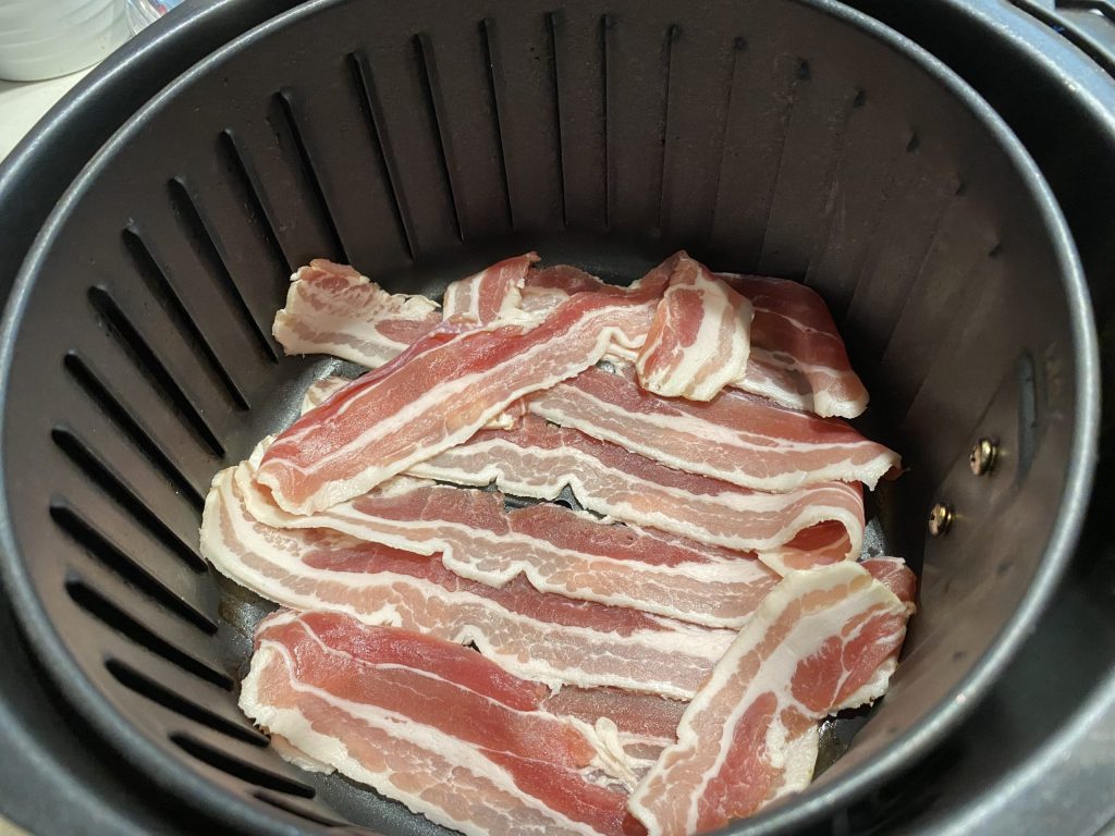 Cooking the bacon in the air fryer