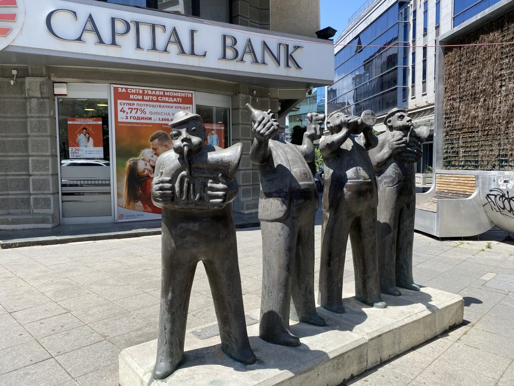 Musician statues near Macedonia Square