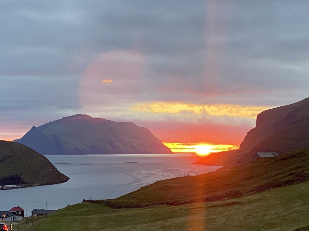 View of Mykines at sunset