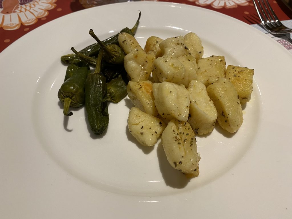 Ricotta gnocchi with Padron peppers