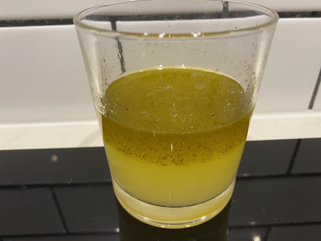 Olive oil, lime juice and seasoning