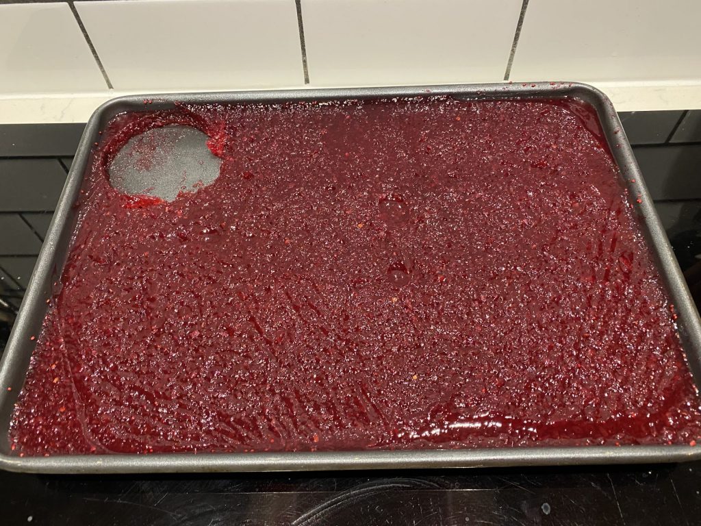 Cutting rounds of the cranberry jelly