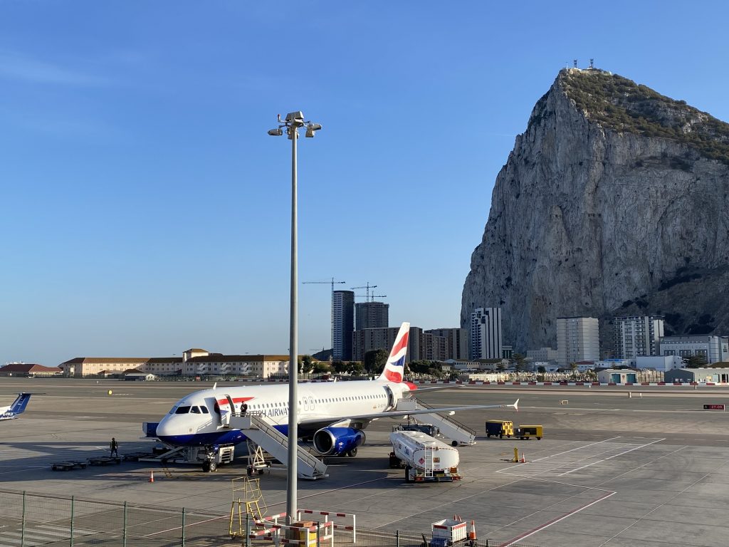 View of the Rock from Gibraltar airport lounge