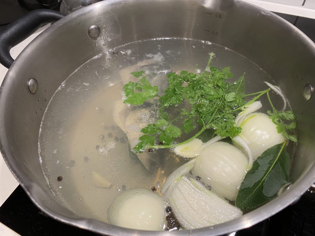 Making the fish stock