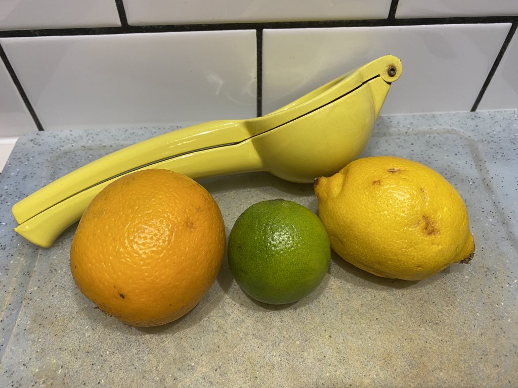 Orange, lime, and lemon