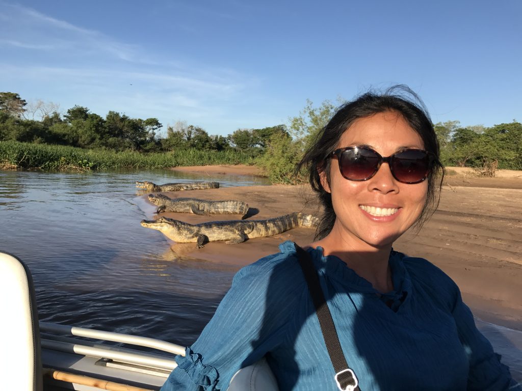 Caimans along the river