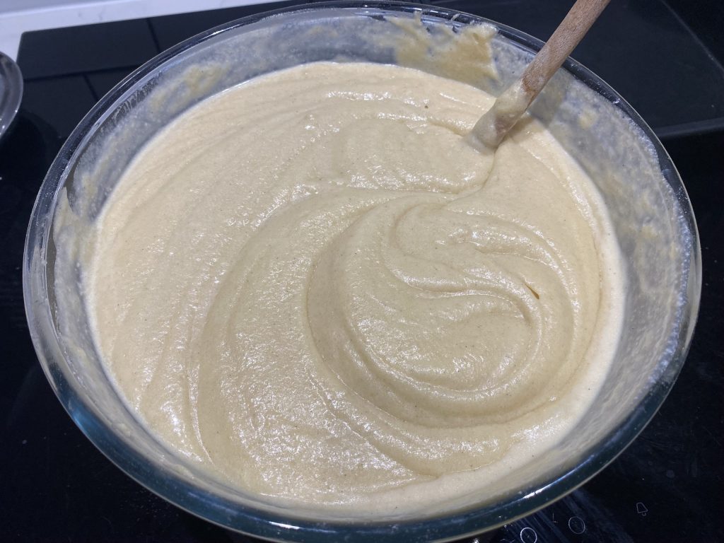 Batter with the flour mixed in