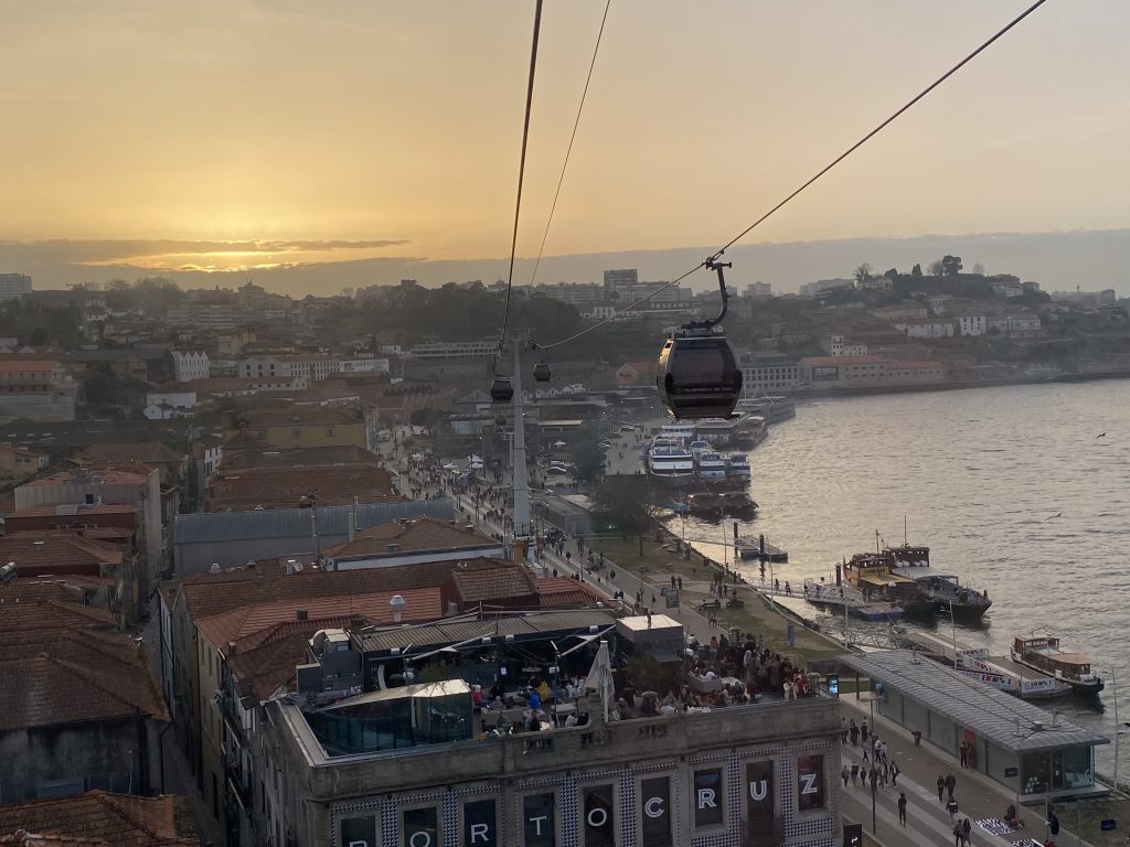 Beautiful sunset view from the Gaia cable car