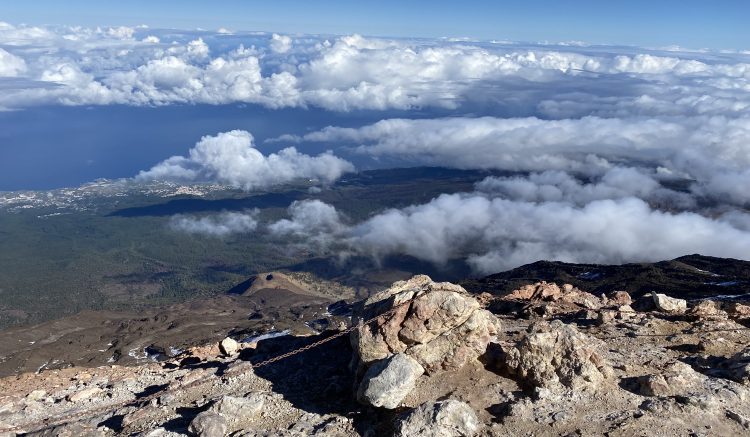 Scenic view from Teide volcano peak