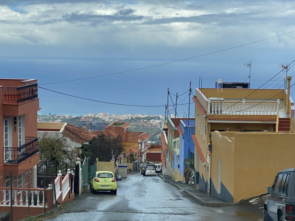 Colourful houses heading down to Puerto de la Cruz