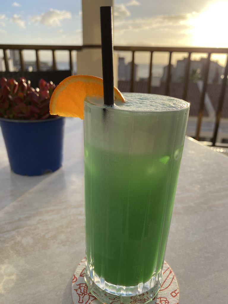 The Green Olivina cocktail at Sol Rooftop