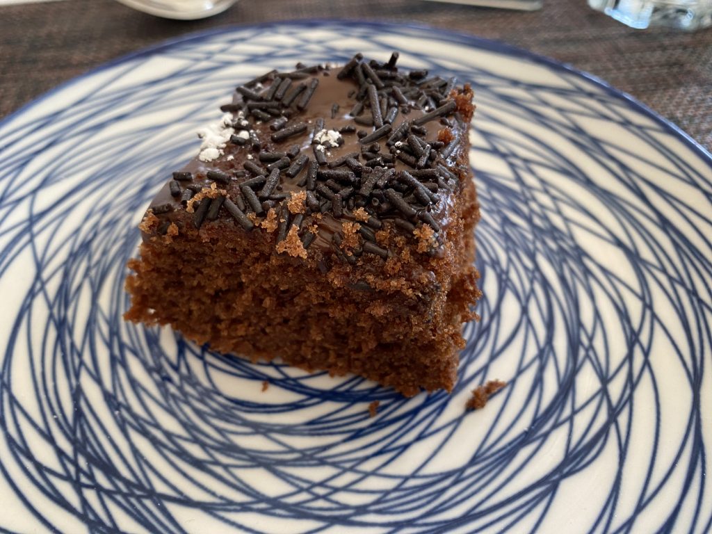 Chocolate cake at Casa Dos Barros, Douro Valley