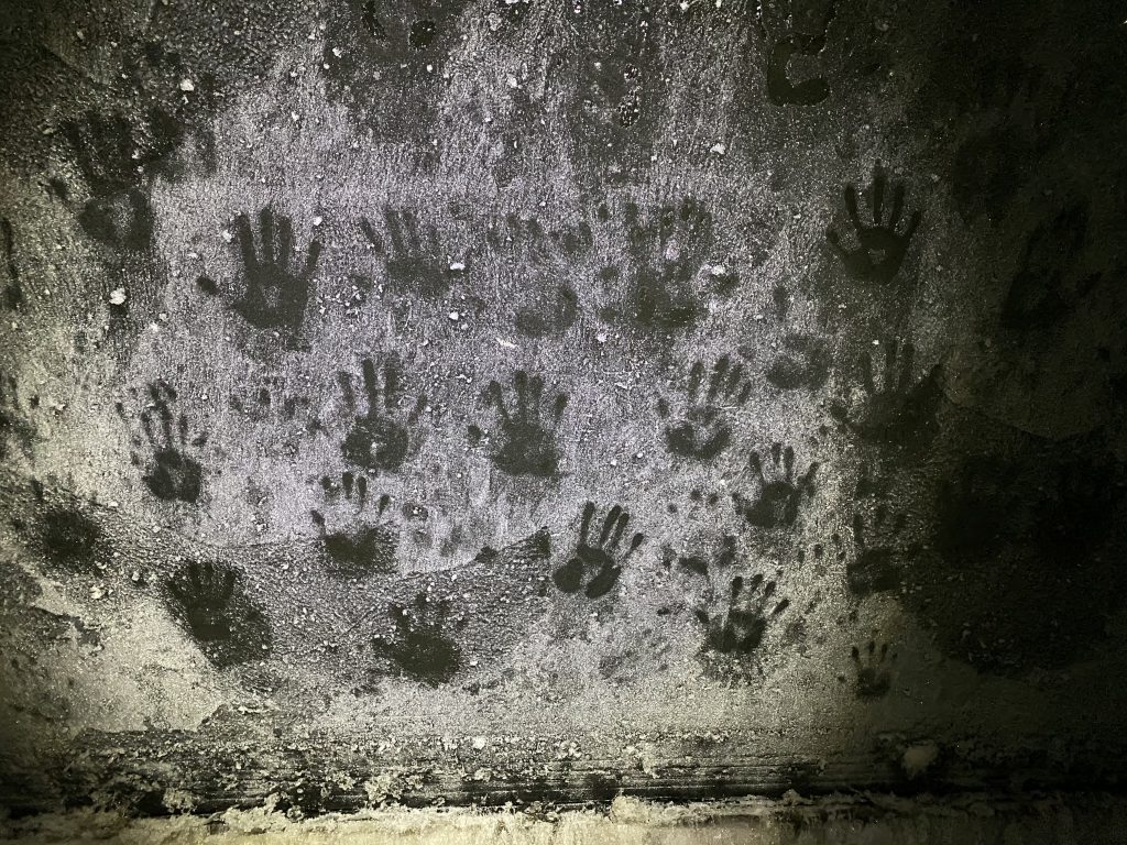 Handprint "graffiti" in the ice cave
