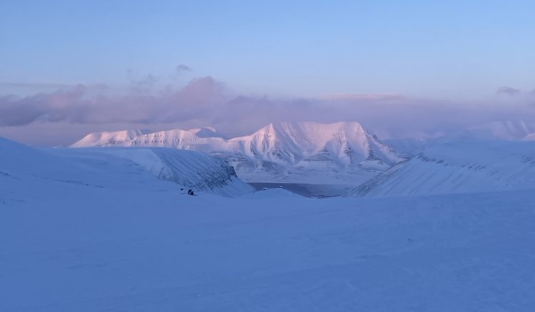 View from the mountains towards Longyearbyen