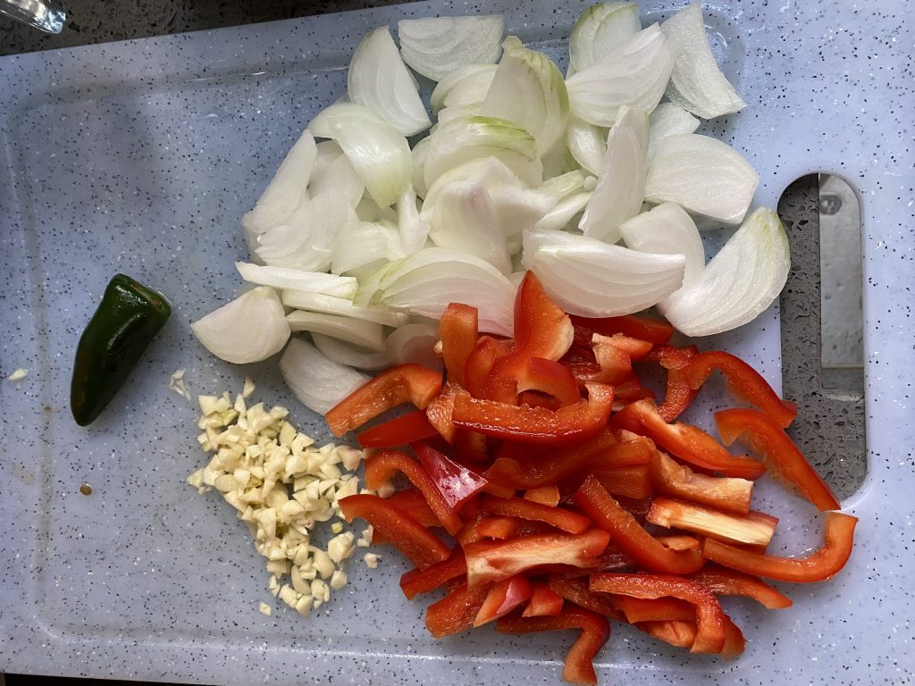 Chopped vegetables