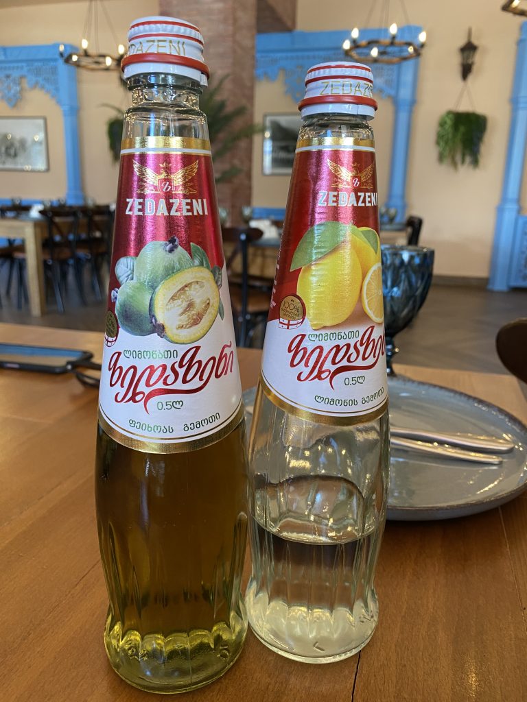 Georgian lemonade sodas, lemon and feijoa
