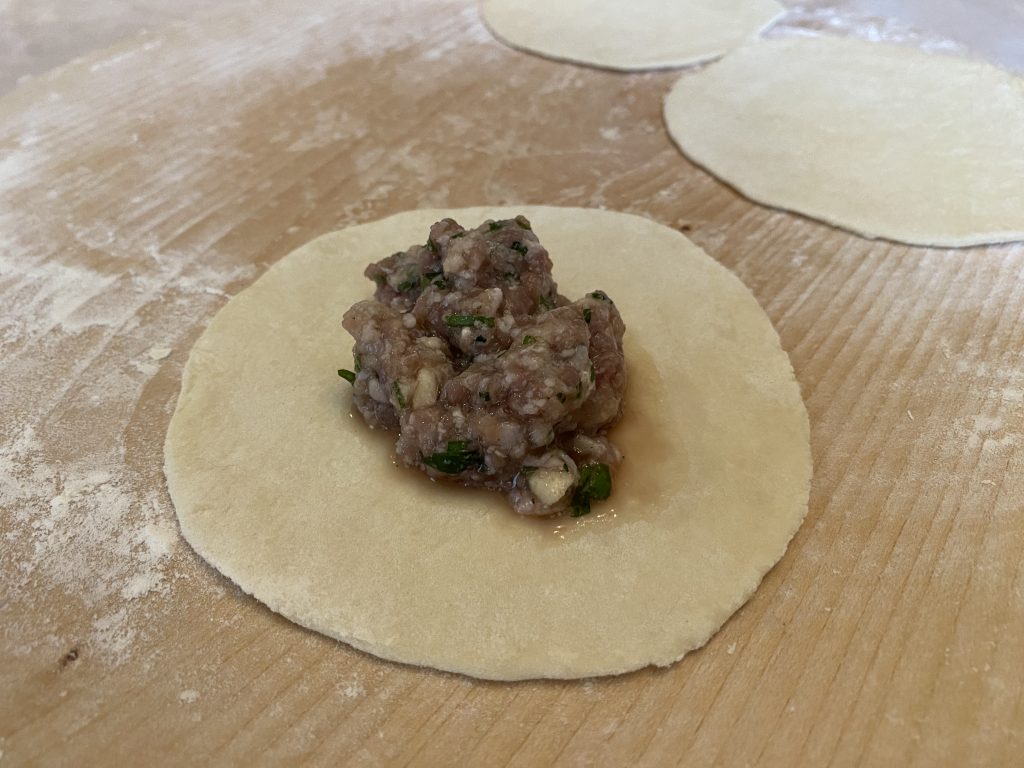 Khinkali with meat filling
