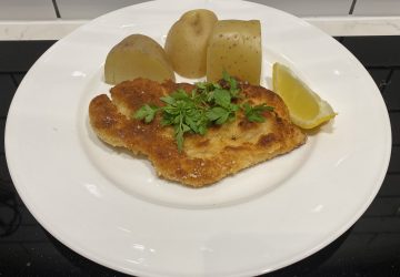 Liechtenstein Schnitzel and potatoes